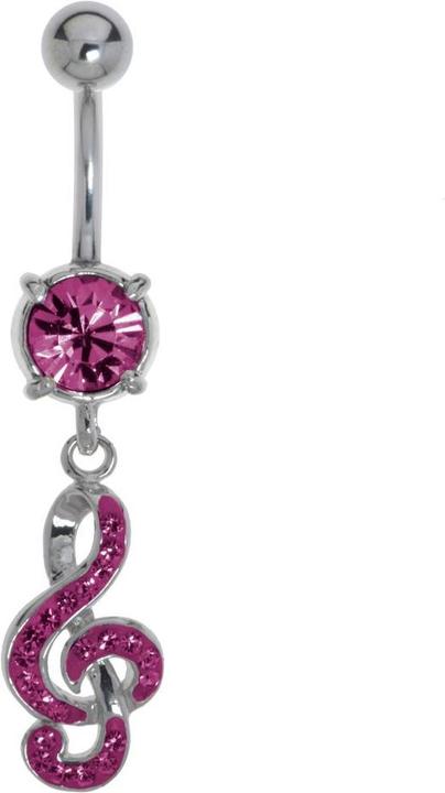 Bijouteria Bauchpiercing (Chirurgenstahl 316L, Messing rhodiniert, Kristall)