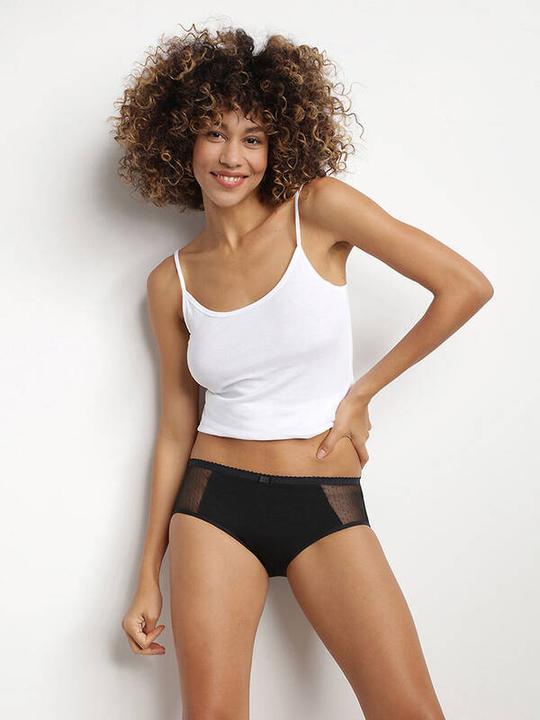 Actual product image DIM Boxer Lace Strong Black with Mesh Detail (S)