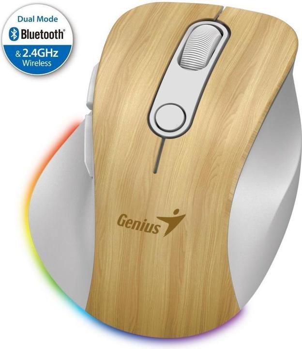 Produktbild Genius Ergo 9000S Pro Wireless Bluetooth Mauskiefernholz (Kabellos)