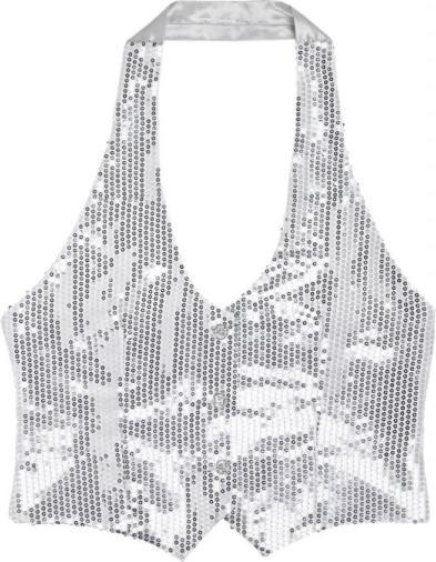 Actual product image Widmann SILVER PAILLET VEST for ladies, XL (XL)