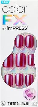 KISS Glue-on nails ImPRESS Color FX - This City 30 pcs (Dark Red)