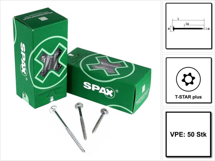 Image du produit Spax Vis pour assemblage bois (50 Vis par pièce)