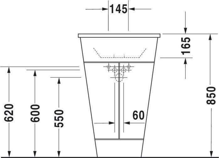 Image du produit Duravit lavabo pour meuble STARCK 1 m ÜL HLB d= 580mm 1 trou de robinet blanc (580 mm, 580 mm)