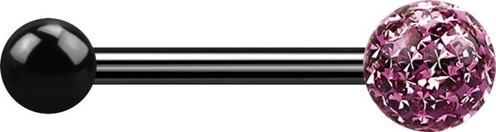 Immagine prodotto Star Piercing Barbell schwarz mit Kugel und Kristallkugel hellviolett Epoxy Schutzschicht (Titanio G23, senza ottone)