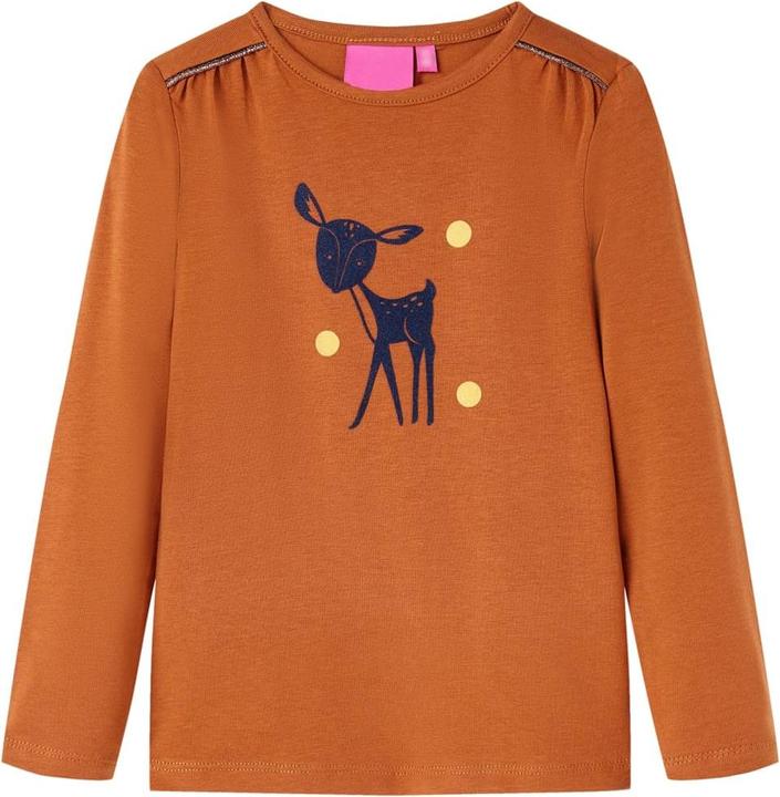VidaXL Kinder-Langarmshirt Cognac 92,Material: 95 % Baumwolle. 5 (92)
