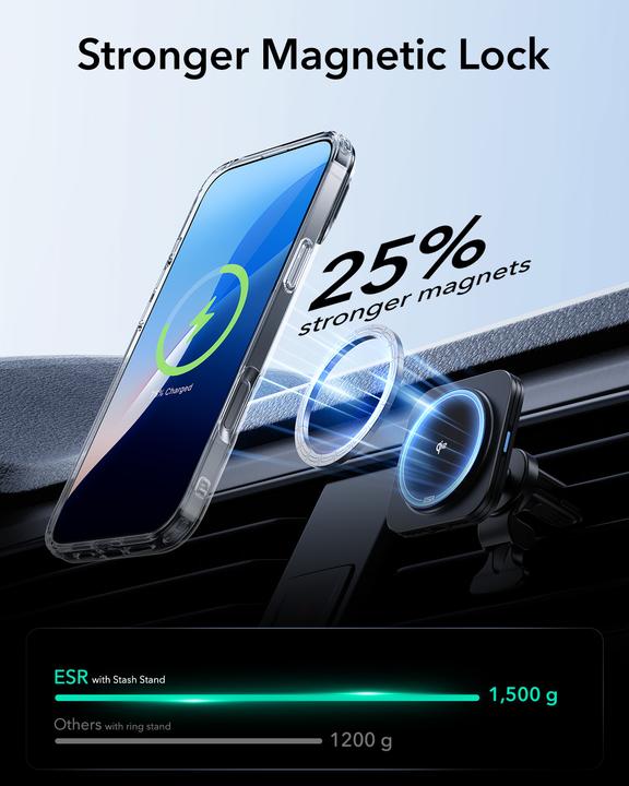 Immagine prodotto ESR Custodia HaloLock ibrida classica con supporto Stash (Apple iPhone 16 Pro)