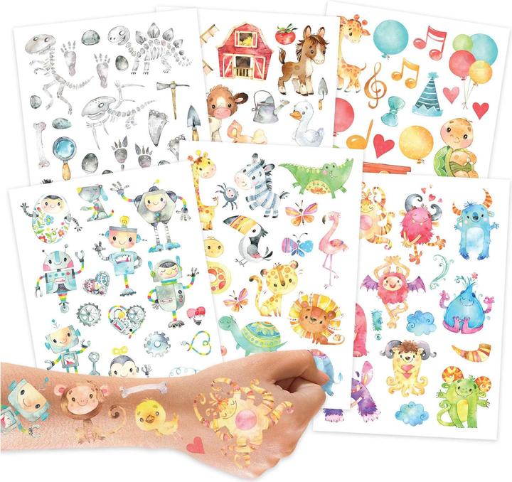 Papierdrachen Kindertattoos – Roboter und Monster