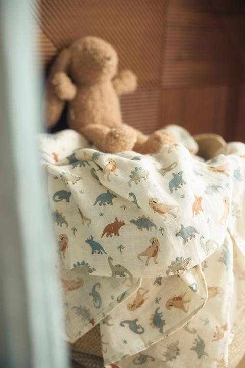 Actual product image Jollein Burp cloths Dino set of 3 small (31 cm, 31 cm)