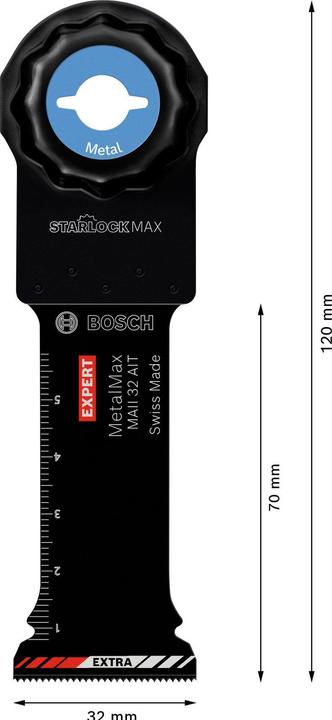 Produktbild Bosch Professional Zubehör EXPERT MetalMax MAII 32 AIT Blatt für Multifunktionswerkzeuge, 70 x 32 mm, 10 Stück