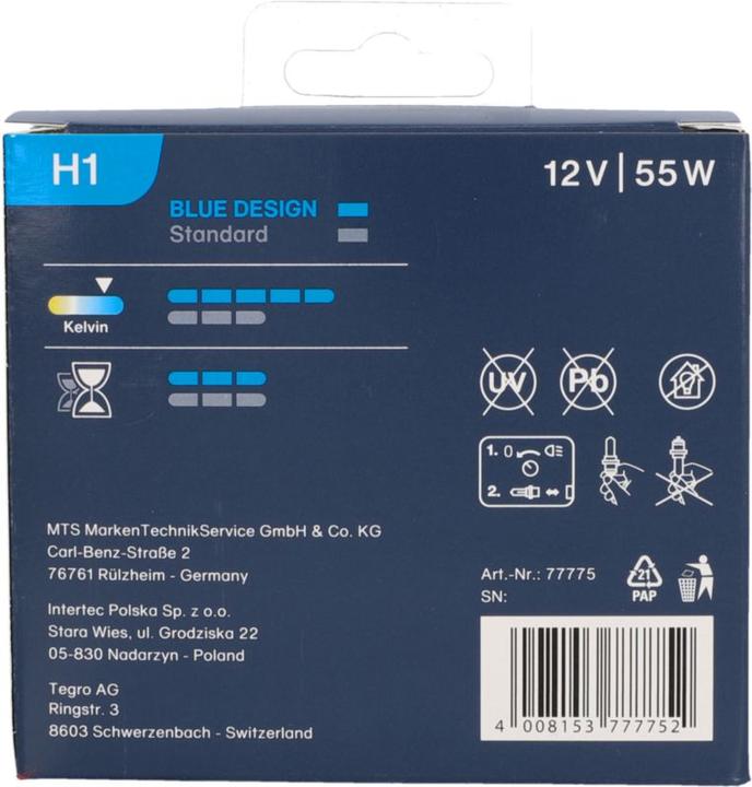 Actual product image Unitec Xenon Blue Design (H1)
