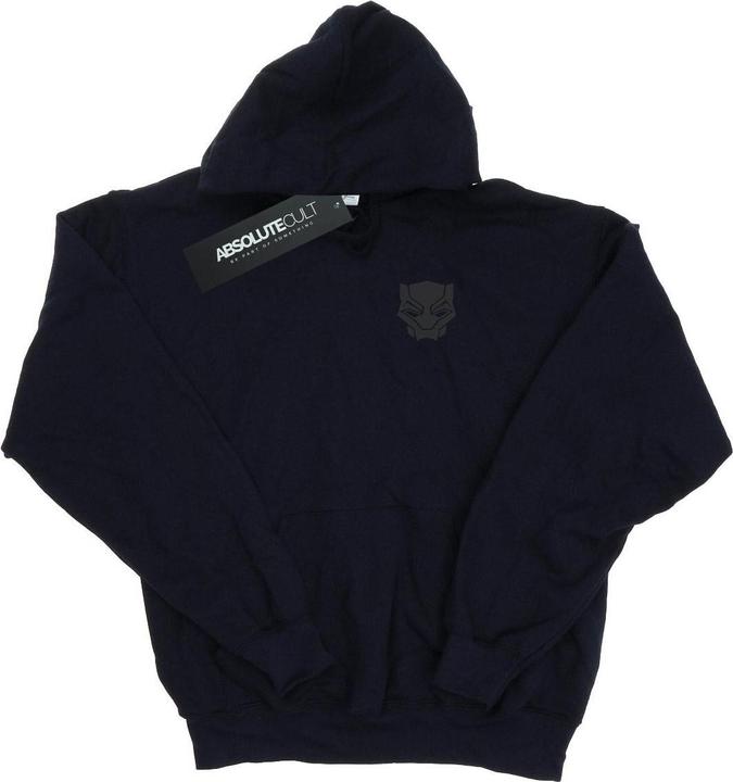 Black Panther Schwarz auf Schwarz Brust drucken Hoodie
