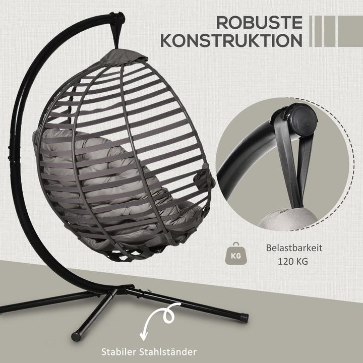 Produktbild Outsunny Hängesessel mit Kissen (120 kg)