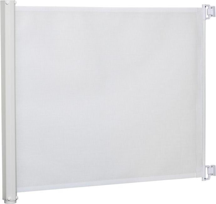 Produktbild Swisshandel24 Treppenschutzgitter ausziehbar Türschutzgitter Sicherheitstrennwand Trennwand Einrollbar PVC Weiss 1 (5.50 cm)