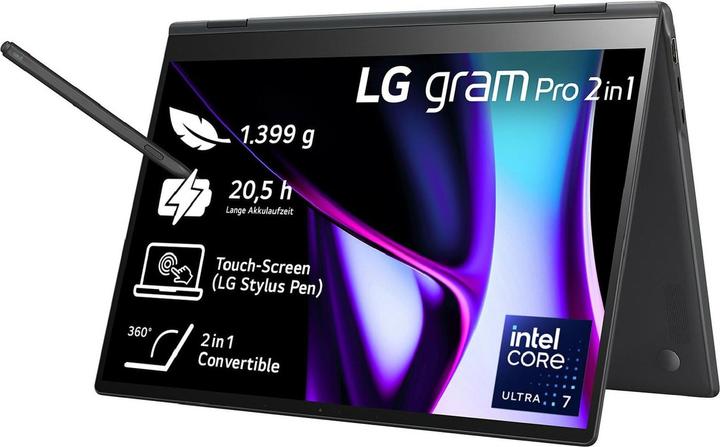 Actual product image LG gram Pro (16", Intel Core Ultra 7 155H, 16 GB, 1000 GB, DE)