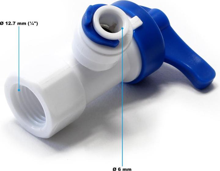 Image du produit Naturewater Osmose Robinet Adaptateur 12,7 mm Filetage fém. Réservoir Alimentation Cuve d’eau Valve Bypass
