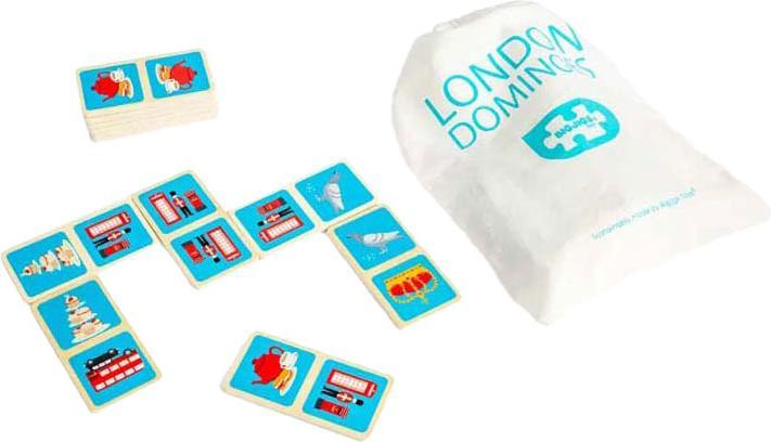 Produktbild Bigjigs London-Dominospiel aus Holz, 28-teilig.