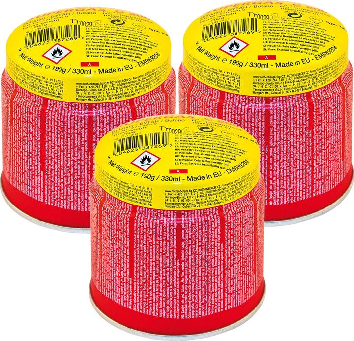 Actual product image Rothenberger Gas cartridge set of 3, 190g /330ml per cartridge