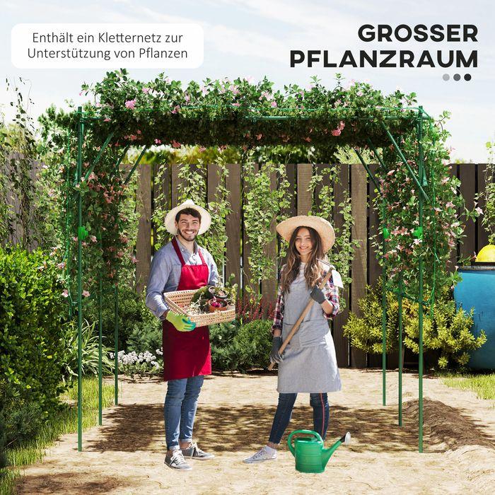 Image du produit Swisshandel24 Rankgitter aus Stahl rostfrei Rankhilfe 223x223x223 cm Grün (223 cm, 223 cm)