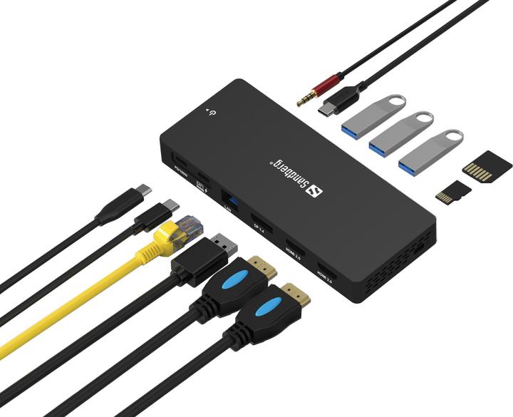 Produktbild Sandberg USB-C 13in1 DockingStation Pro (USB-C, 13 Ports)