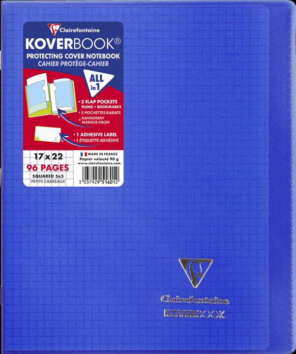 Actual product image Clairefontaine KOVER BOOK booklet 17x22 5/5 (B3, Checked, Hardcover)