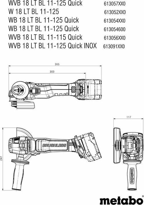 Produktbild Metabo WB 18 LT BL 11-125 Quick (125 mm)