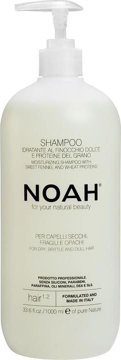 Noah 1.2 Moisturizing Shampoo with Sweet Fennel and Wheat Protein 1000ml - Made in Italy - Cruelty Free N (1000 ml)