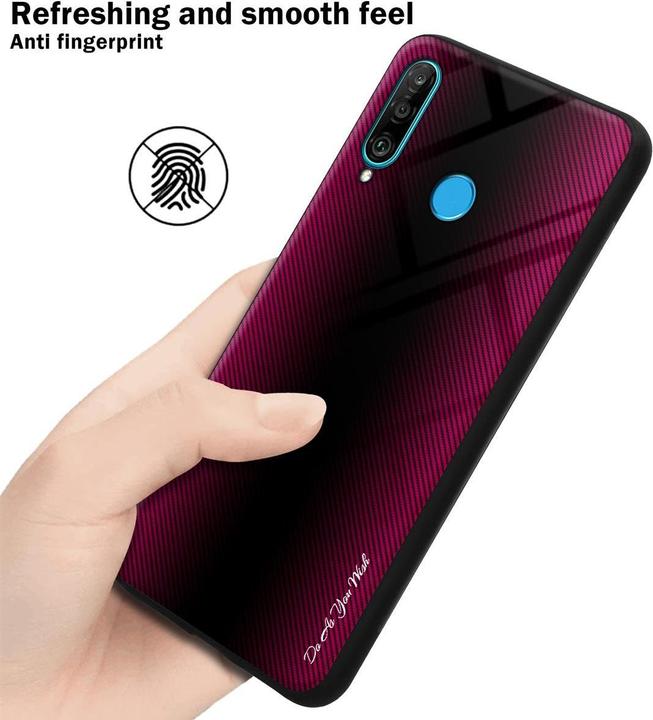 Actual product image Cadorabo TPU Striped Glass Cover (Huawei P30 Lite)