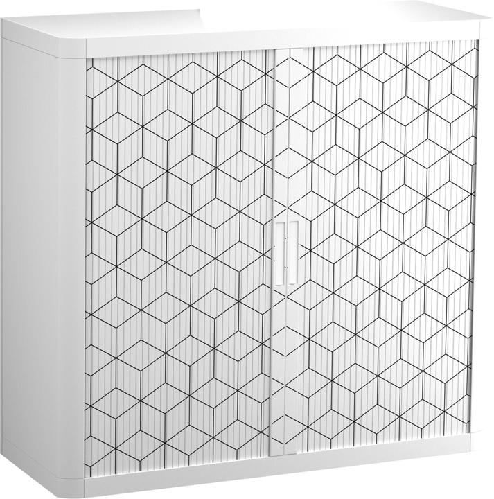 Actual product image Paperflow easyOffice Black&White roller shutter cupboard 60452 1 shelf 110.0 x 41.5 x 104.0 cm (110 x 41.5 x 104 cm)
