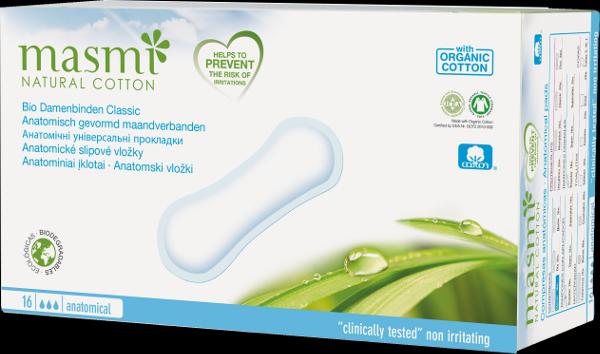 Actual product image Masmi Natural Cotton Bio Classic Women's Pads (16 x, Sanitary pads)