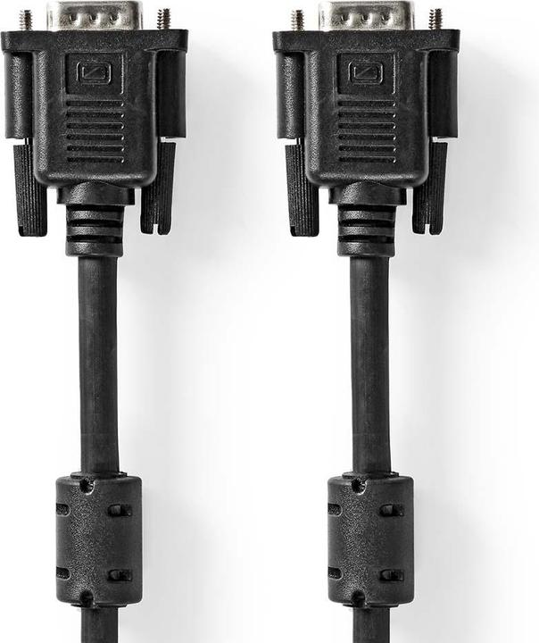 Nedis VGA cable VGA plug VGA plug Nickel-plated Maximum resolution: 1280x768 10.0 m round ABS Schw (10 m, VGA)