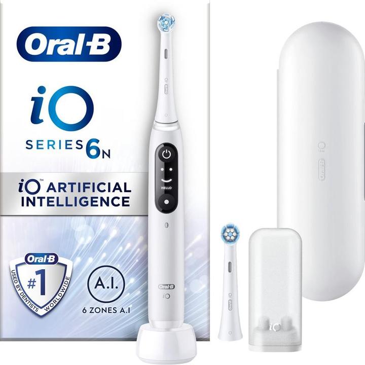 Oral-B iO Series 6N Wit + extra iO Gentle Care opzetborstel (Brosse à dents oscillo-rotative)