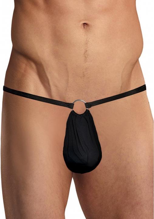 Male Power G-String w/Front Ring - Black (One size)