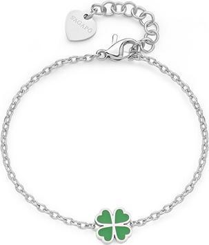 Sagapo S'Agapõ - Delicate steel bracelet with four-leaf clover Click SCK260