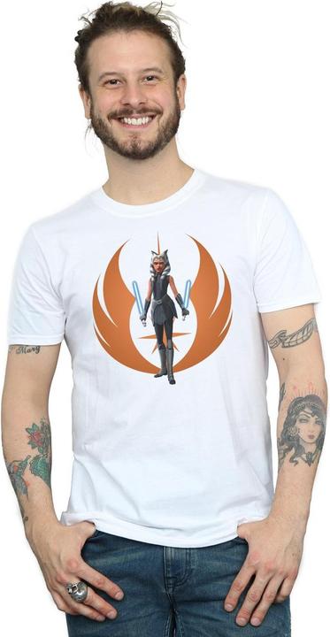 Actual product image Star Wars Mens Clone Wars Ahsoka Rebel Pose T-Shirt (3XL)