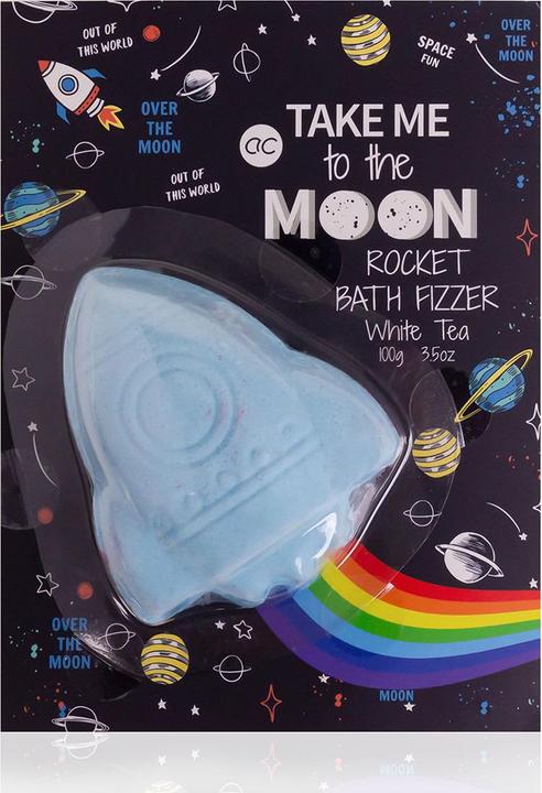 Accentra Badefizzer TAKE ME TO THE MOON in Raketenform mit Regenbogeneffekt, inkl. Geschenkverpackung, 100g (Badekugeln)