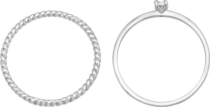 Immagine prodotto Elli Anello DIAMANTI Anello solitario con diamante (0,06 carati) in oro bianco 585 (58, 950 Palladio)