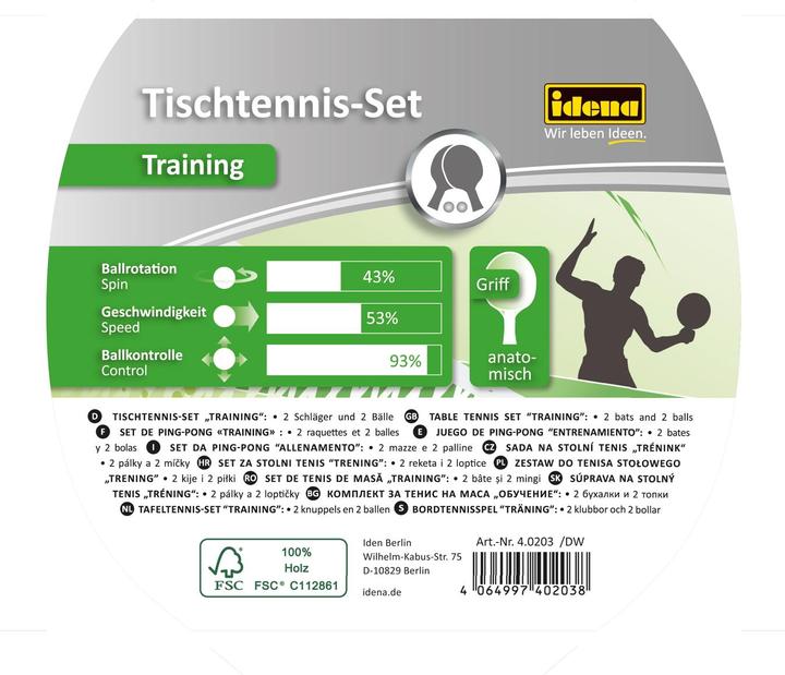 Actual product image Idena Table Tennis Set Training 5 pieces