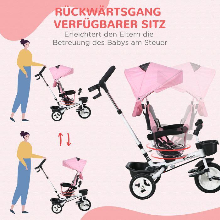 Actual product image Swisshandel24 2in1 tricycle push bar children's tricycle, 1-5 years Pink