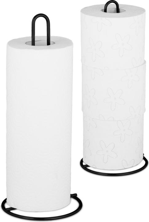 Actual product image Relaxdays Kitchen Towel Holder Set of 2, Freestanding