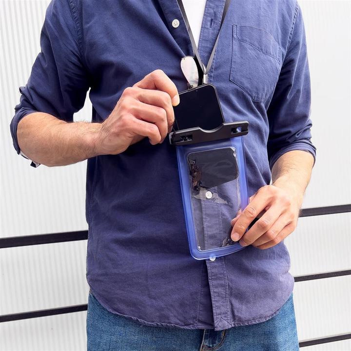 Actual product image Hurtel Waterproof pouch phone bag for swimming pool transparent (Smartphones up to 6.5 inches)
