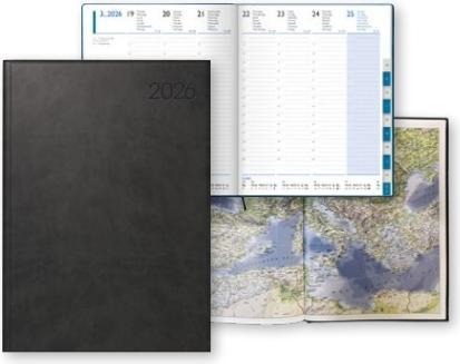 Actual product image Simplex Wochenagenda Roma 17 x 24 cm, 2026, Schwarz (17 x 24 cm, German)
