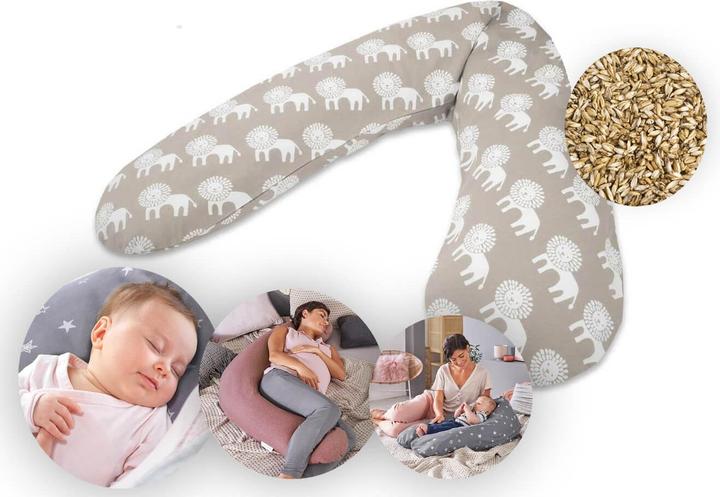 Image du produit Theraline Coussin d'allaitement "Das Original" avec rembourrage en épeautre, housse incluse 190 cm (38 cm)