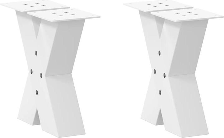 Actual product image VidaXL Coffee table legs X-shape 2 pcs. White 30x(30-31) cm steel table leg