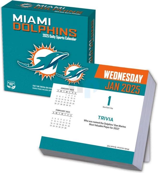 Produktbild NFL - Miami Dolphins - Boxkalender 2025 (Spanisch, Italienisch, Englisch, Deutsch, Französisch)
