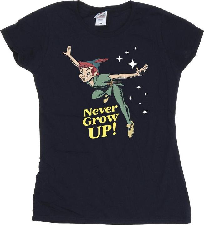 Actual product image Disney Womens/Ladies Peter Pan Never Grow Up Cotton T-Shirt (XL)