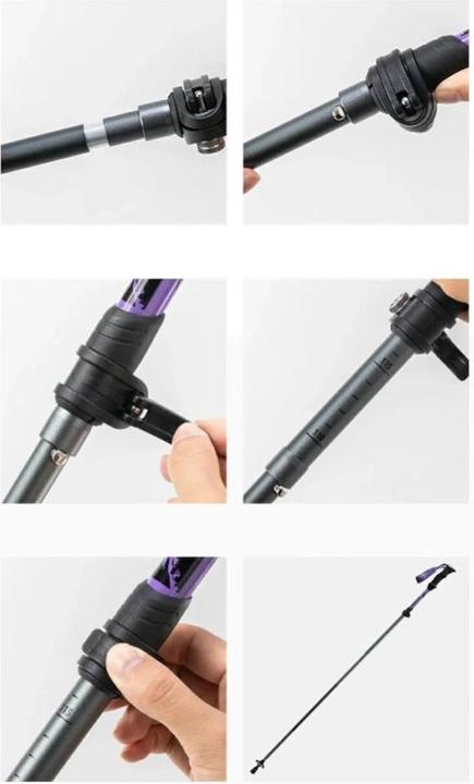 Produktbild Qunature Other goods Nordic Walking Trekking Poles Aluminum 110 - 130 cm - Purple (110 - 130 cm)