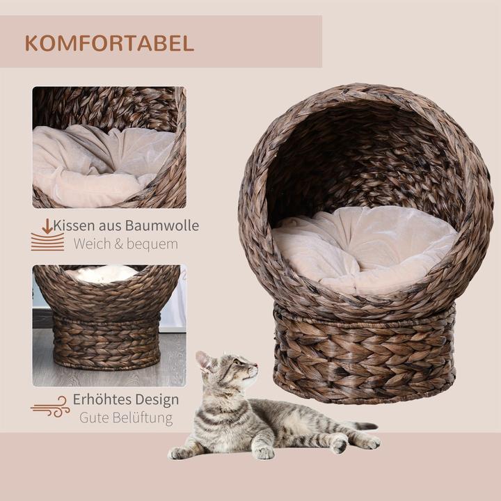 Immagine prodotto PawHut Casa per gatti in rattan intrecciato (Gatto)