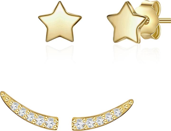 Glanzstücke München Damen Stern Sterling Silber Zirkonia gelbgold - 23824 (Sterling Silber)