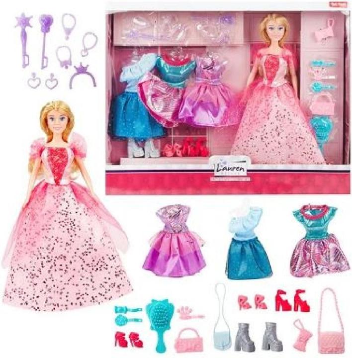 Produktbild Toi-Toys Lauren Puppe Party mit Kleidungsset (3 Sets)