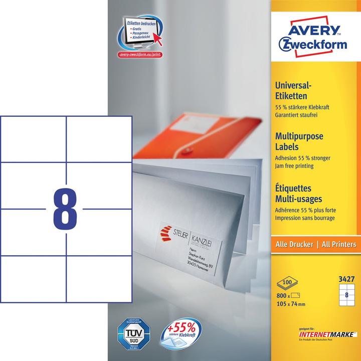Actual product image Avery Universal labels